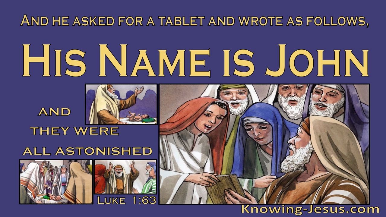 Luke 1:63 Zacharias Said His Name Is John (purple)